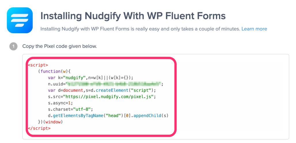 wp fluent forms pixel